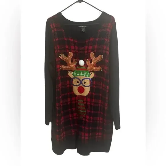 united states sweaters | Sweaters | United States Sweaters Holidayxl Ugly  Christmas Sweater Dress Deer Jingle Bells